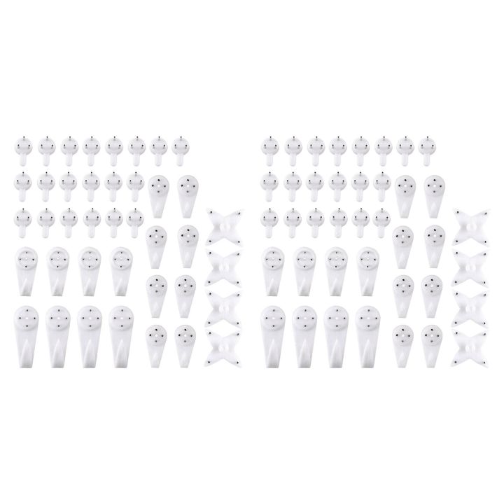 80Pcs Invisible Nail Screws Wall Hooks Picture Hangers Traceless Photo Hook Function Picture Painting Frame Hanger
