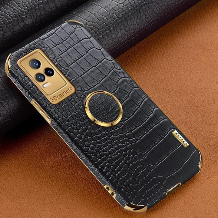 Crocodile Pattern Leather Case For Vivo V21e