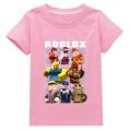 Fashionable children's clothing fine cotton OX game peripheral new ROBL two-dimensional short-sleeved T-shirt for boys and girls. 