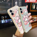 JIUMOO For Oneplus Nord 2 5G Case Cartoon Lovely My Melody Square Edge Original Soft Plating Pattern Phone Cases Shockproof Casing Full Cover Camera Lens Protection Cover. 