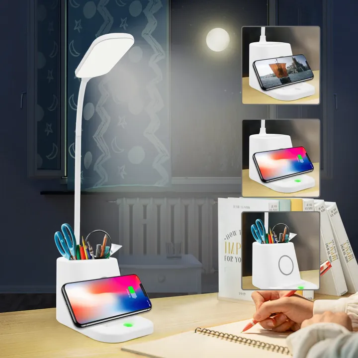 Study%20lamp%20LED%20Desk%20Lamp%20with%20Adapter%20Led%20Desk%20Light%20with%20Pen%20Holder%20and%20Phone%20Stand,%203%20Color%20Modes%20with%20Dimmable%20Brightness,%20360%C2%B0Flexible%20,Eye-Protection%20for%20StudentLamps%20for%20Home%20Office,%20White%20Desk%20Light%20-%20Image%203