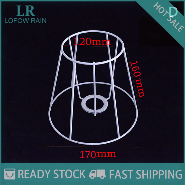 【Miga Plaza】 Lamp Lampshade Shade Wire Frame DIY Guard Ring Light Cage Holder Bulbpendant Drum Table Metal Vintage Cover Round Ceiling Iron