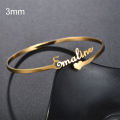 Customized Nameplate Name Bracelet Personalized Custom Cuff Bangles Women Men Rose Gold Stainless Steel Jewelry. 