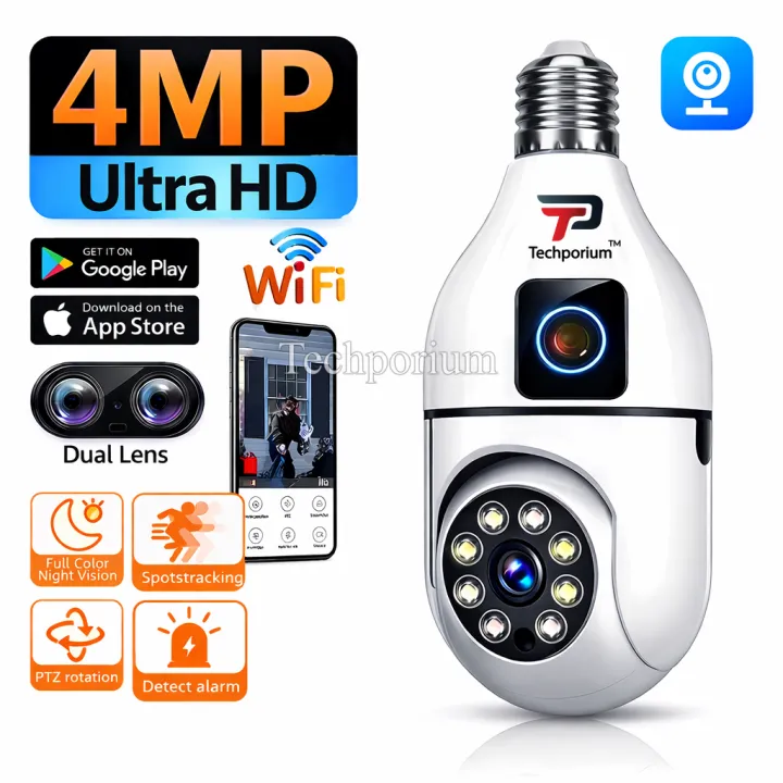 Advance Smart 8MP (4+4) 4K HD WiFi Solar Camera and 4MP Dual Lens Bulb ...