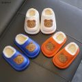 Winter Children Girls Boy Slippers Newborn Cute Bear Print Indoor Home Thick Fleece Warm Shoes Kids Casual Slipper First Walkers. 