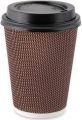 Disposable Stylish Printed Ripple Coffee Cups with Lid/Cover 50 packs. 