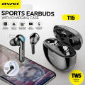 Awei T15/T15 Pro TWS Wireless Earphone Bluetooth 5.3 Earbuds IPX6 Waterproof Surround Stereo Touch Control Gaming Music Headset Noise Cancelling With Microphone. 