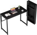 Folding Desk for Small Spaces, 39.4 in No-Assembly Small Computer Desk for Home Office, Space Saving Foldable Table Study Office Desk, Black. 