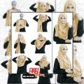 Plain Daily Wear Stitched 2 Loop Instant Hijab Scarf For Women, Size: Free Size. 