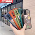 JIUMOO For vivo T1 5G Case Cartoon Cute Dinosaur Frosted Transparent Back Cover Lens Camera Protect Phone Case Silicone Edge Full Cover Casing Hard Cases. 