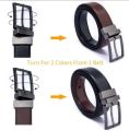 2 in 1 Double Sided Black & Brown Turning Buckle Belt for Men.. 
