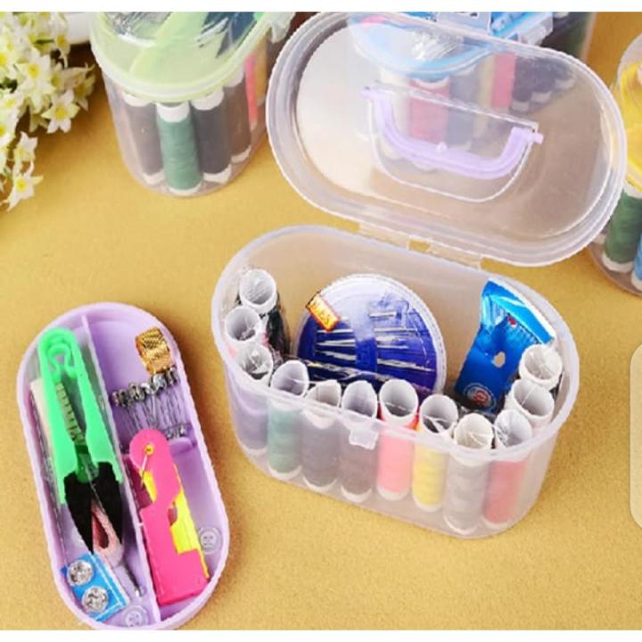 Sewing Box Kit Set thread, Needle,Hand Tape ,Scissor Storage universal ...