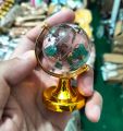 Gold Stand Crystal Rotating Earth & Oceans Paper Weight Globe -Perfect for home and Office Decoration. 