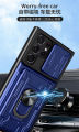 Samsung Galaxy S22 Ultra Phone Case, Hard Armor Camera Protection Cover Ring Stand Card Multifunctional Casing. 