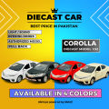 Toyota Corolla Grande Die-Cast Metal Toy Car Pull Back With Alloy Children's Sports Model Car - Light & Music , Front Doors, Boot, and Hood Open - Gift For Boys. 