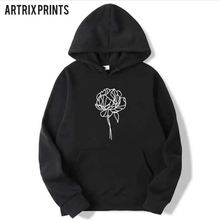 BIG FLOWER Tag Print Kangaroo Hoodie huddy Pocket Drawstring Casual Pullover Hodie Clothing Long Sleeves Export Quality Huddie Winter Wear Smart Fit Hoody For Women Girls
