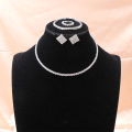 【Hot demand】4Pcs/set Bridal Jewelry Set Necklace Bracelets Ring Earrings Set Super Gorgeous Luxury Shiny Fashion Jewelry Party Gift Qoddess.