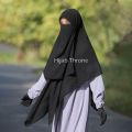 Hijab Throne Premium Luxury Chiffon Georgette Square Scarf with Half Niqab Patti Set - Soft and Breathable. 