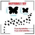 "30 Piece 3D Wooden Butterfly Set for Wall Decoration". 