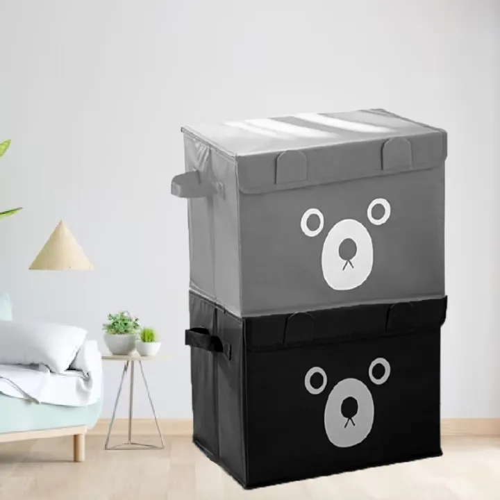 Pack%20of%202%20-%20Foldable%20Cute%20Bear%20Oxford%20Cloth%20Storage%20Box%20Square%20Storage%20Boxes%20For%20Home%20Bedroom%20Fabric%20Clothing%20Toys%20CD%20Organizer%20Case%20-%20Image%204