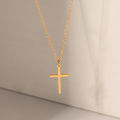 18k Clean Fit 18K Gold Plated Stainless Steel Minimalist Jewelry Religious Cross Pendant Necklace Women. 