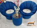 Set  of two stylish flower chair and on table Furniture factory. 