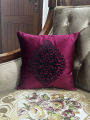 Multicolor Square 16x16 Luxury Velvet Cushion Cover Sets with Embroidery Slick with Side Zip. 