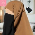 Elastic Half Niqab Patti for Women/Girls – Breathable, Comfortable, Black Color. 