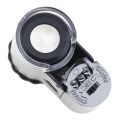 50X Magnifier Adjustable Magnifying Glass Optical Tool  with 2 LED Light and UV Light for Jewelry//Bank Checking. 