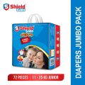 Shield Baby Diapers Jumbo Pack Size 5 Junior (11-25Kg, 72Pcs). 