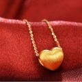 24K Gold Plated Heart Pendant Necklace for Women. 