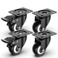 4Pcs 2 inchin Heavy Duty Swivel Caster Wheels with Safety Dual Locking and Polyurethane Foam No Noise Wheels, Load Bearing 2inch Wheels. 