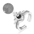 100 Languages I Love You Love Ring With Heart Shaped Velvet Box. 