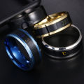 Fashion Ring Smooth Surface Stainless Steel Smart Sensor Body Temperature Ring. 