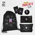 Best Deal BTS for Army Fans - BTS Bags for girls - BTS Pencil Pouches for Girls  - BTS Makeup Pouch for girls easy to carry girls accessories - BTS Army Keychain - BTS Album Poster Card - Stationary items for girls -  Digitally printed on Cloth By Zezo. 
