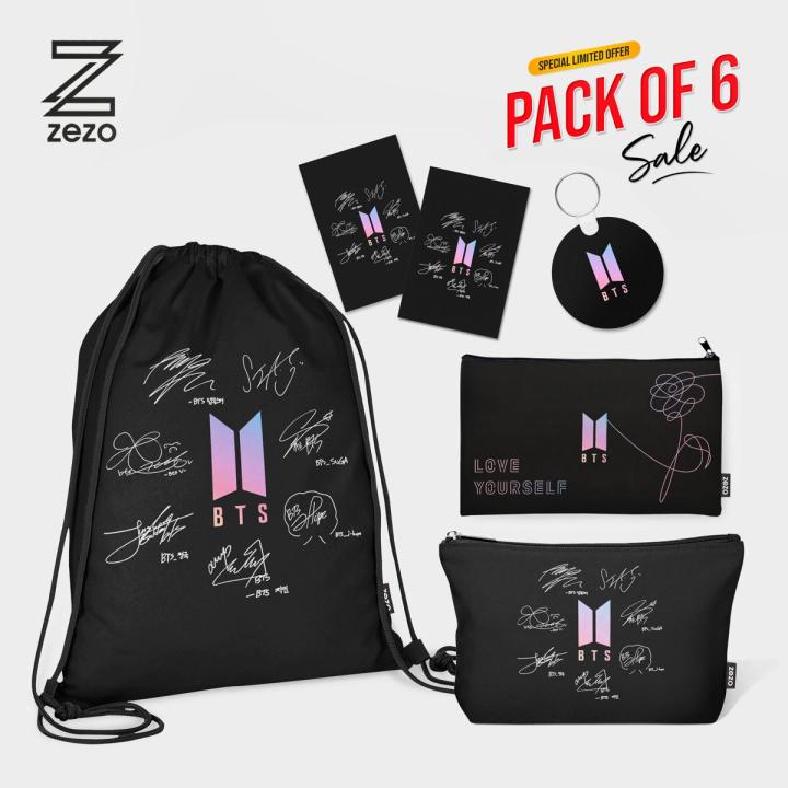 Best Deal BTS for Army Fans - BTS Bags for girls - BTS Pencil Pouches for Girls  - BTS Makeup Pouch for girls easy to carry girls accessories - BTS Army Keychain - BTS Album Poster Card - Stationary items for girls -  Digitally printed on Cloth By Zezo