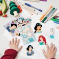 8/16Sheets Disney Princess Children DIY Puzzle Stickers Game Make-a-Face Assemble Jigsaw Decals Kids Educational Toys Party Gift. 