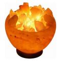 Novelty Night Light Hand Carved Bowl Shape Natural Crystal Himalayan Salt Lamp Night Light Stress Reliever and Air Purifier. 