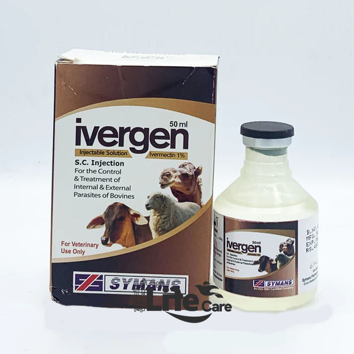 Ivergen Ivotek - injectable Solution of Ivermectin Symans 50ml bottle ( all internal and external mite killer ) for birds and animals