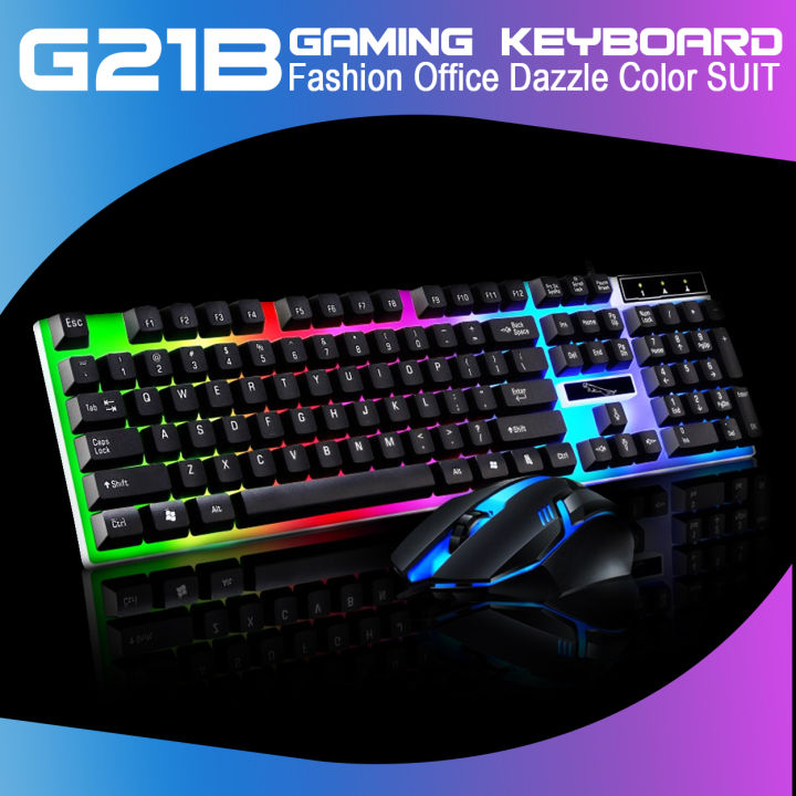 Yilima Gaming Keyboard Semi Mechanical RGB Backlight Premium Quality Keyboard With RGB Gaming Mouse Combo Pack