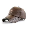 Casual Hat Autumn and Winter Plus Velvet Cap Leather Baseball Cap for Men. 