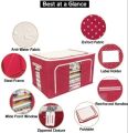 Storage Box Large Capacity Foldable Oxford Cloth Storage Box Steel Frame 72L. 