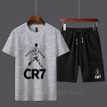 CR7 Graphics Printed Multi Colors Tracksuit Cotton Fabric T-Shirt & Short for Summer Elegant Suits Gym Track Suit T shirts shorts Casual Wear for Men/Girls/Women. 
