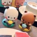 Cute Panda Bear Figure Gift Collectible Bubu Dudu Doll Ornament Kawaii Animal Toy Home Decoration. 