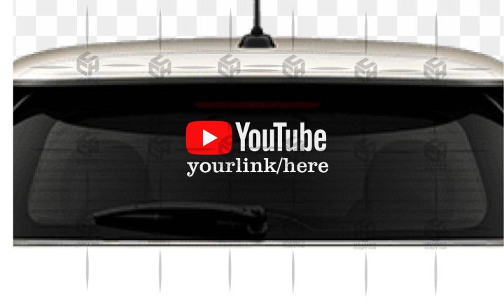 Youtube Logo Sticker and customize your Channel name for  car