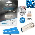 Samsung  BAR Plus  64GB USB + Type c OTG Good Flash Drive Speed Memory Stick Metal Body  Imported (1 YEAR WARRANTY). 