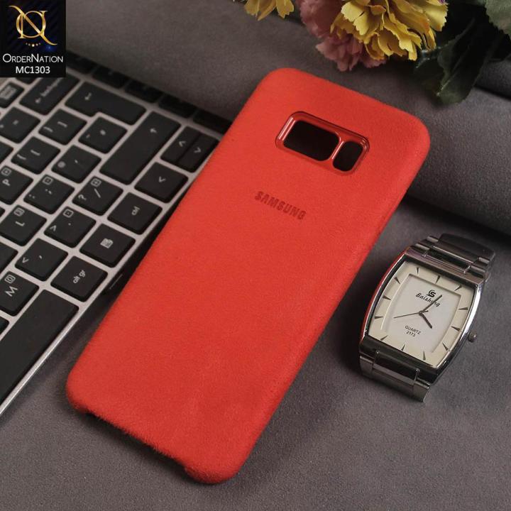 Luxury Red Alcantara Suede Leather Texture Pc Case For Samsung Galaxy S8 Plus