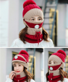 3PCS Womens Winter Warm Scarf Knitted Hat Mask With Filter Set Fashion Thickened Face Cover  For Men Women. 