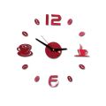 Cafe DIY Large Wall Clock Frameless Giant Wall Clock Modern Design Cafe Coffee Mug Coffee Bean Wall Decor Kitchen Wall Watch New. 