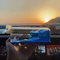 Cruise Ship Fluid Drift Bottle With Unsinkable Boat in a Box For Cars, Home And Office. 